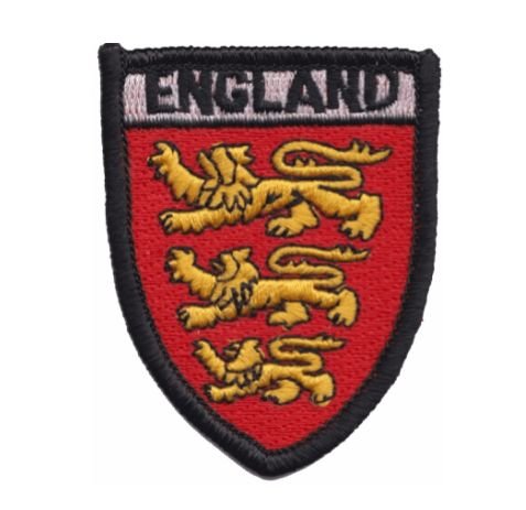 Image 1 of England Three Lions Shield Places Embroidered Cloth Patch Set x 3