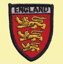 England Three Lions Shield Places Embroidered Cloth Patch Set x 3