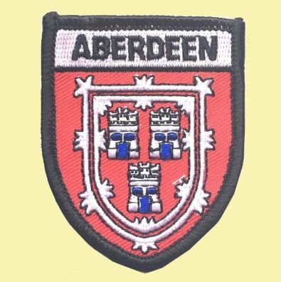 Image 0 of Scotland Aberdeen Shield Places Embroidered Cloth Patch Set x 3