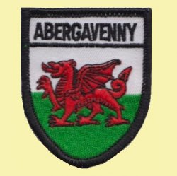 Wales Abergavenny Shield Places Embroidered Cloth Patch Set x 3