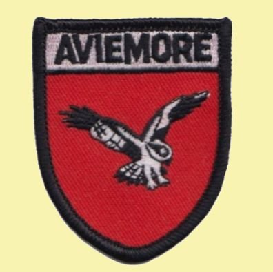 Image 0 of Scotland Aviemore Shield Places Embroidered Cloth Patch Set x 3