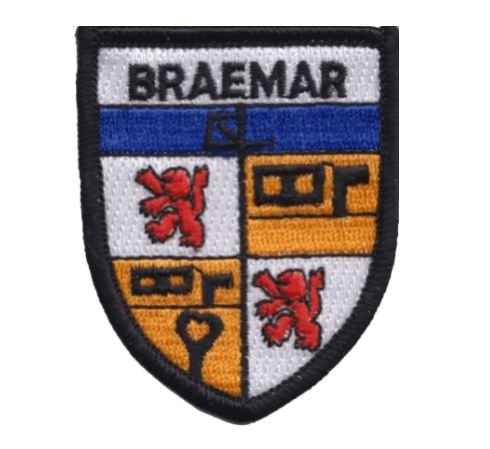 Image 1 of Scotland Braemar Shield Places Embroidered Cloth Patch Set x 3