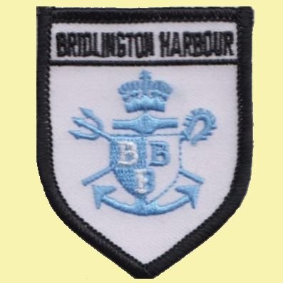 Image 0 of United Kingdom Bridlington Harbour Shield Places Embroidered Cloth Patch Set x 3