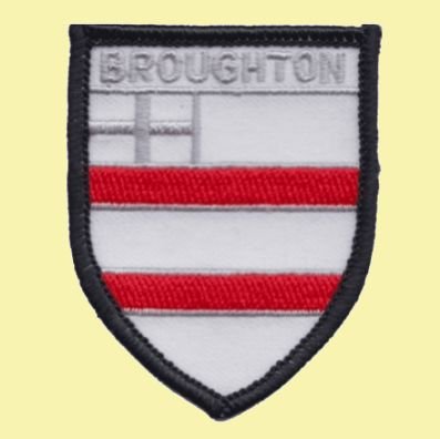 Image 0 of United Kingdom Broughton Shield Places Embroidered Cloth Patch Set x 3