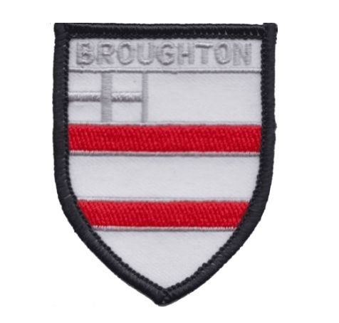 Image 1 of United Kingdom Broughton Shield Places Embroidered Cloth Patch Set x 3