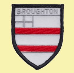 United Kingdom Broughton Shield Places Embroidered Cloth Patch Set x 3