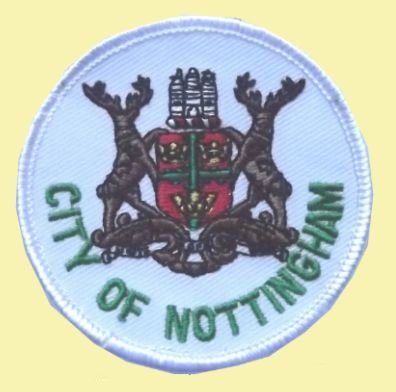 Image 0 of City Of Nottingham Round Places Embroidered Cloth Patch Set x 3