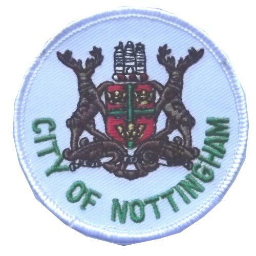 Image 1 of City Of Nottingham Round Places Embroidered Cloth Patch Set x 3