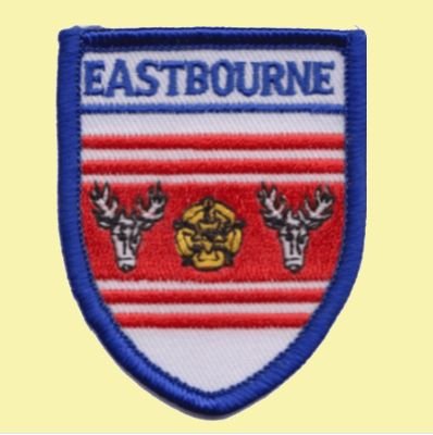 Image 0 of United Kingdom Eastbourne Shield Places Embroidered Cloth Patch Set x 3