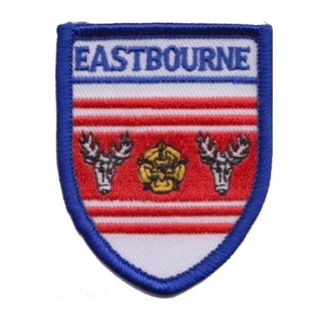 Image 1 of United Kingdom Eastbourne Shield Places Embroidered Cloth Patch Set x 3