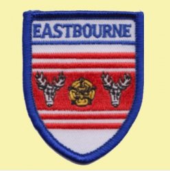 United Kingdom Eastbourne Shield Places Embroidered Cloth Patch Set x 3