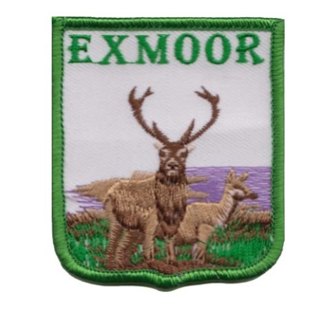 Image 1 of United Kingdom Exmoor Shield Places Embroidered Cloth Patch Set x 3