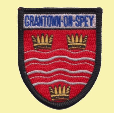 Image 0 of Scotland Grantown On Spey Shield Places Embroidered Cloth Patch Set x 3