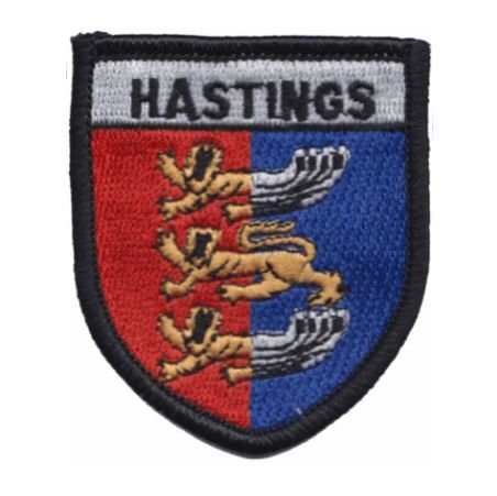 Image 1 of United Kingdom Hastings Shield Places Embroidered Cloth Patch Set x 3