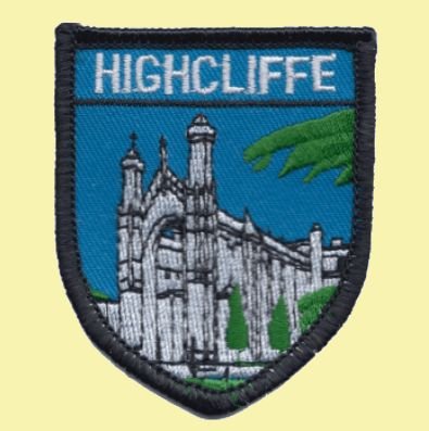 Image 0 of United Kingdom Highcliffe Shield Places Embroidered Cloth Patch Set x 3