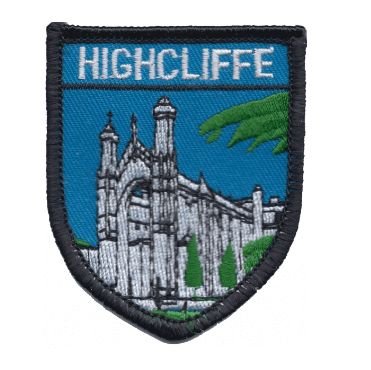 Image 1 of United Kingdom Highcliffe Shield Places Embroidered Cloth Patch Set x 3