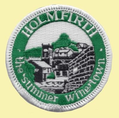 Image 0 of United Kingdom Holmfirth Round Places Embroidered Cloth Patch Set x 3