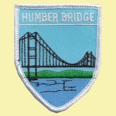 Image 0 of United Kingdom Humber Bridge Shield Places Embroidered Cloth Patch Set x 3