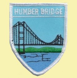 United Kingdom Humber Bridge Shield Places Embroidered Cloth Patch Set x 3