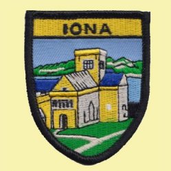 Scotland Iona Shield Places Embroidered Cloth Patch Set x 3