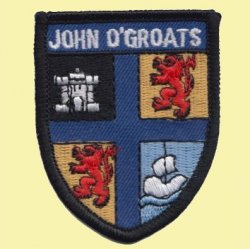 Scotland John OGroats Coat of Arms Places Embroidered Cloth Patch Set x 3
