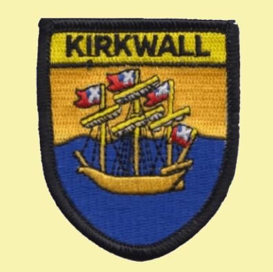 Image 0 of Scotland Kirkwall Shield Places Embroidered Cloth Patch Set x 3