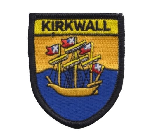 Image 1 of Scotland Kirkwall Shield Places Embroidered Cloth Patch Set x 3