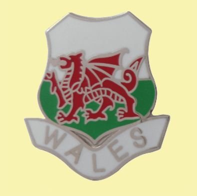 Image 0 of Wales Welsh Dragon Enamel Badge Shield Lapel Pin Set x 3
