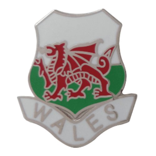 Image 1 of Wales Welsh Dragon Enamel Badge Shield Lapel Pin Set x 3