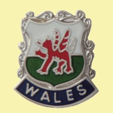 Image 0 of Wales Welsh Dragon Enamel Badge Shield Small Lapel Pin Set x 3