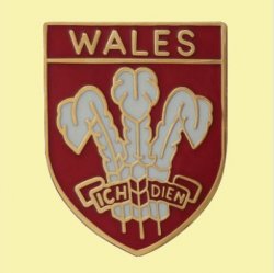 Wales Three Feathers Shield Enamel Badge Lapel Pin Set x 3