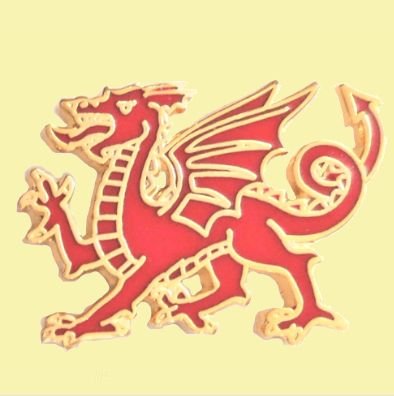 Image 0 of Welsh Dragon Mythical Figure Enamel Badge Lapel Pin Set x 3