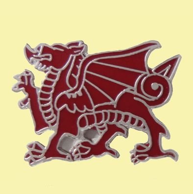 Image 0 of Welsh Dragon Figure National Symbol Enamel Badge Lapel Pin Set x 3