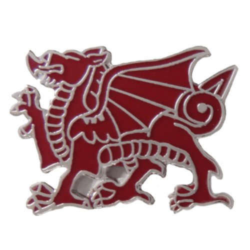 Image 1 of Welsh Dragon Figure National Symbol Enamel Badge Lapel Pin Set x 3