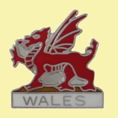 Image 0 of Wales Welsh Dragon Mythical Figure Enamel Badge Lapel Pin Set x 3