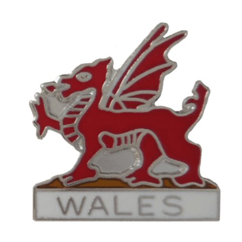 Image 1 of Wales Welsh Dragon Mythical Figure Enamel Badge Lapel Pin Set x 3