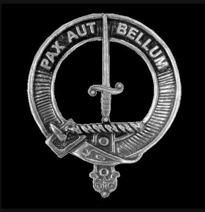Image 0 of Blaine Clan Cap Crest Sterling Silver Clan Blaine Badge