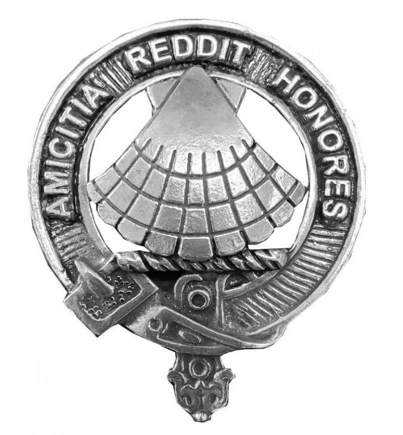Image 1 of Pringle Clan Cap Crest Stylish Pewter Clan Pringle Badge