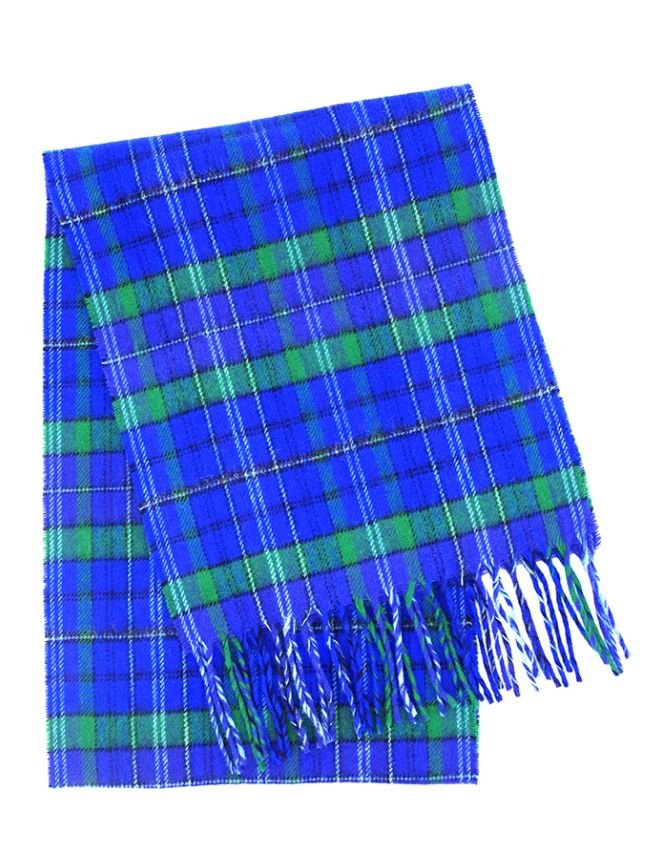 Image 1 of Davis Davies Welsh Tartan Brushed Lambswool Unisex Fringed Scarf