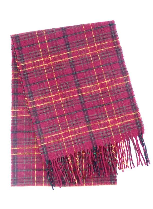 Image 1 of Williams Welsh Tartan Brushed Lambswool Unisex Fringed Scarf