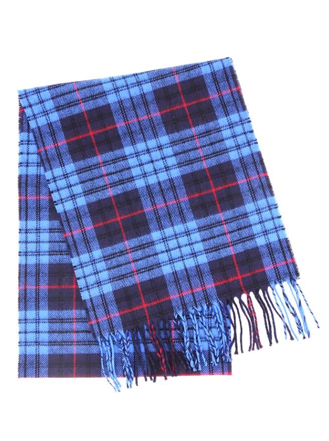 Image 1 of Roberts Probert Welsh Tartan Brushed Lambswool Unisex Fringed Scarf