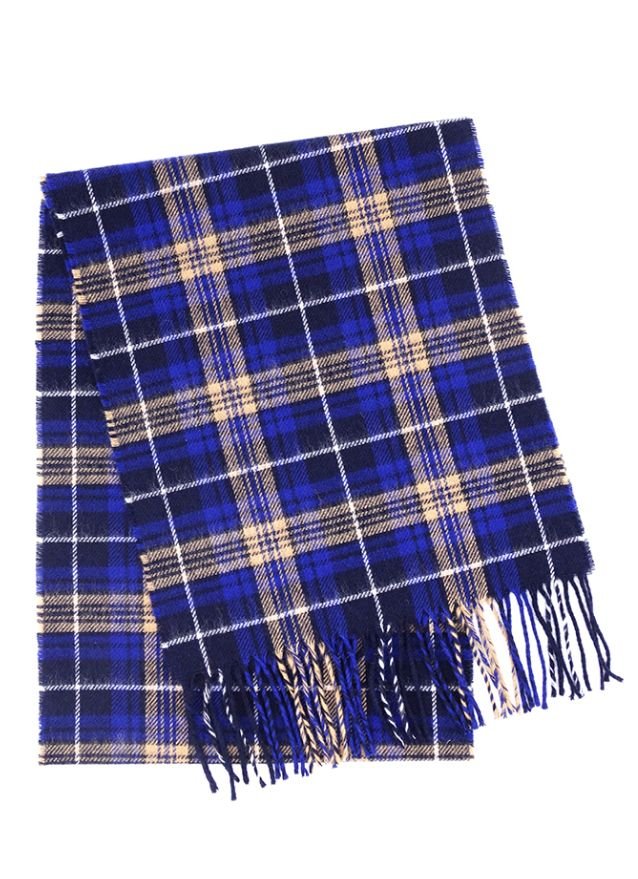 Image 1 of Rees Preece Welsh Tartan Brushed Lambswool Unisex Fringed Scarf