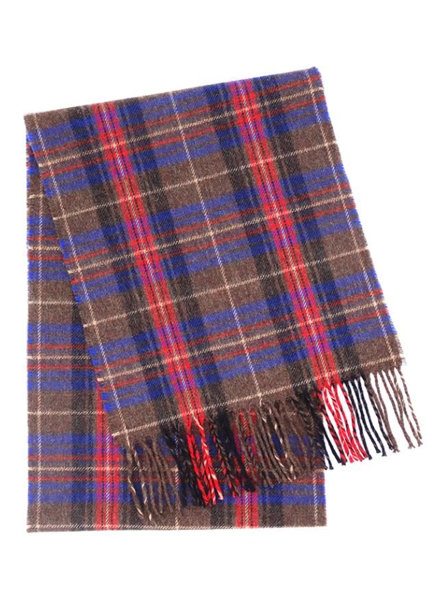 Image 1 of Griffiths Welsh Tartan Brushed Lambswool Unisex Fringed Scarf