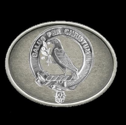 Image 0 of Abernethy Clan Badge Oval Antiqued Mens Sterling Silver Belt Buckle