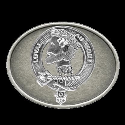 Image 0 of Adair Clan Badge Oval Antiqued Mens Sterling Silver Belt Buckle