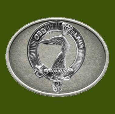Image 0 of Arbuthnot Clan Badge Oval Antiqued Mens Stylish Pewter Belt Buckle