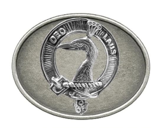 Image 1 of Arbuthnot Clan Badge Oval Antiqued Mens Stylish Pewter Belt Buckle