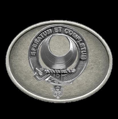 Image 0 of Arnott Clan Badge Oval Antiqued Mens Sterling Silver Belt Buckle