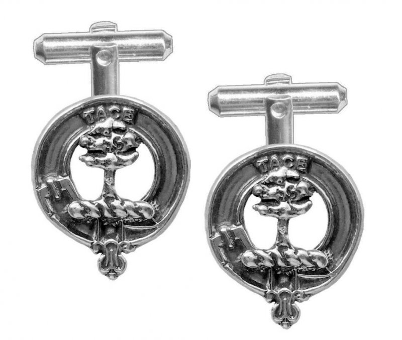 Image 1 of Abercrombie Clan Badge Stylish Pewter Clan Crest Cufflinks
