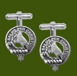 Abernethy Clan Badge Stylish Pewter Clan Crest Cufflinks